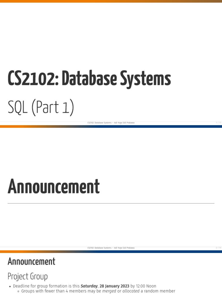 CS2102: Database Systems - Adi Yoga Sidi Prabawa 1 / 73 | Download Free ...