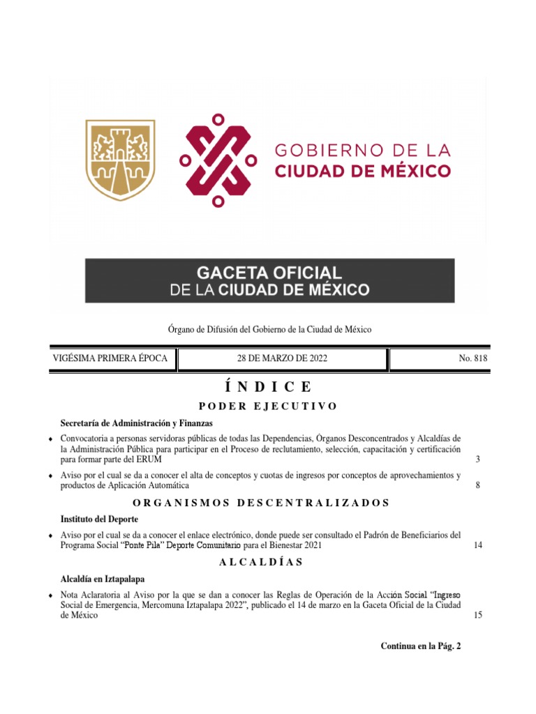 Convocatoria ERUM | PDF | Ciudad de México | México
