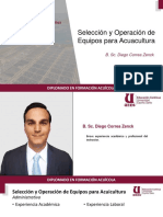 Selección y Operación de Equipos para Acuacultura: B. Sc. Diego Correa Zenck