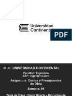 Semana 04-Costo Directo y Estructura de Presupuesto