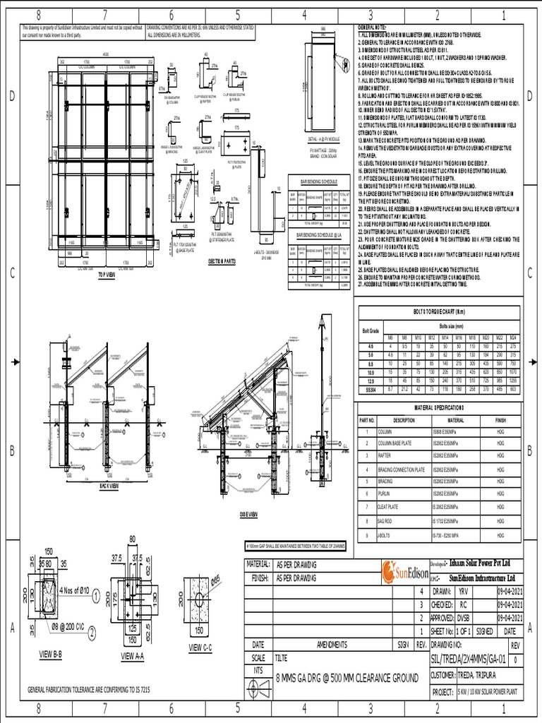 8 Mms Ga DRG at 500 MM Clearance Ground | PDF | Screw | Structural Steel