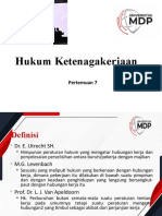 Hukum Ketenagakerjaan: Pertemuan 7