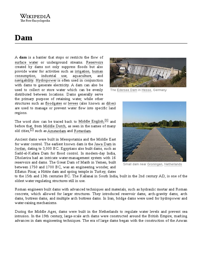 Edersee Dam Selective Withdrawal System | PDF | Dam | Spillway