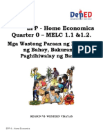 EPP - Home Economics Quarter 0 - MELC 1.1 &1.2