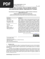 Classification of Customer Churn Prediction Model For Telecommunication Industry Using Analysis of Variance