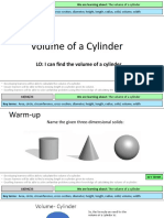 LO: I Can Find The Volume of A Cylinder