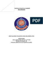 National Police Academy Islamabad: RD TH