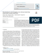 Path planning for asteroid hopping rovers with pre-trained deep reinforcement learning architectures