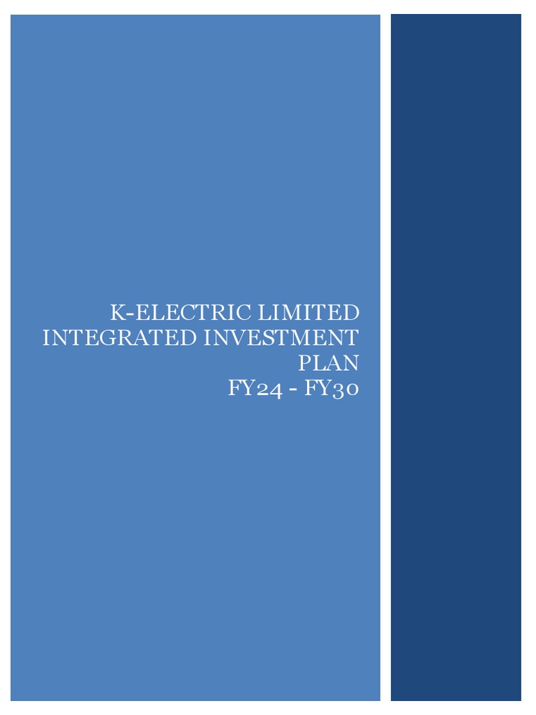 KElectric Limited Integrated Investment Plan FY24 FY30 PDF