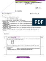 Cbse Class 11 Economics Sample Paper Set 1 Questions