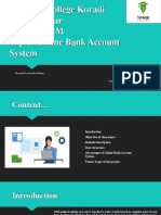 Taywade College Koradi MSC 2 Year (CS) 4th SEM Topic:-Online Bank Account System