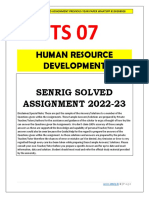 Human Resource Development Senrig Solved ASSIGNMENT 2022-23