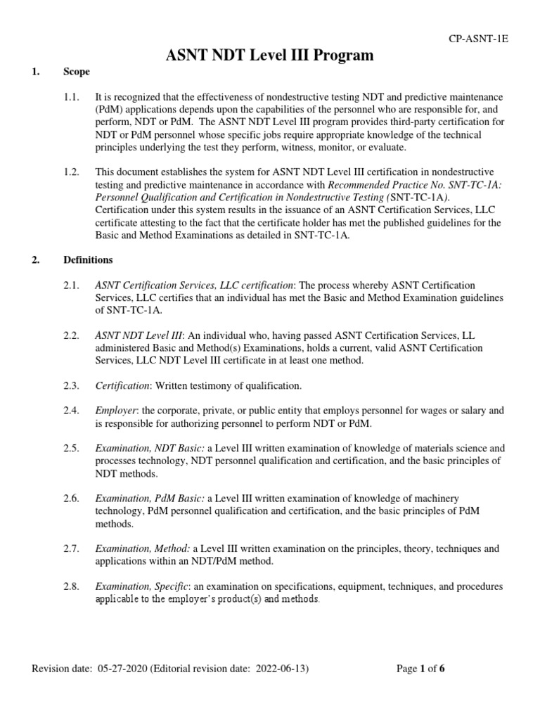 ASNT NDT Level III Certification Guide | PDF | Nondestructive Testing ...