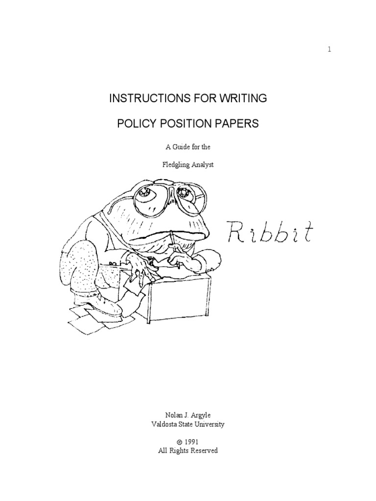 Policy Position Papers | Download Free PDF | Policy | Methodology