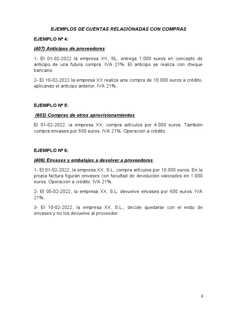 Anticipo y Envases Compras | PDF