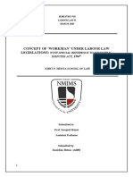 Concept of Workman' Under Labour Law Legislations:: With Special Reference TO Industrial Disputes ACT