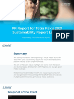 PR Report For Tetra Pak's 2021 Sustainability Report Launch: Prepared By: Media Panache, Nigeria