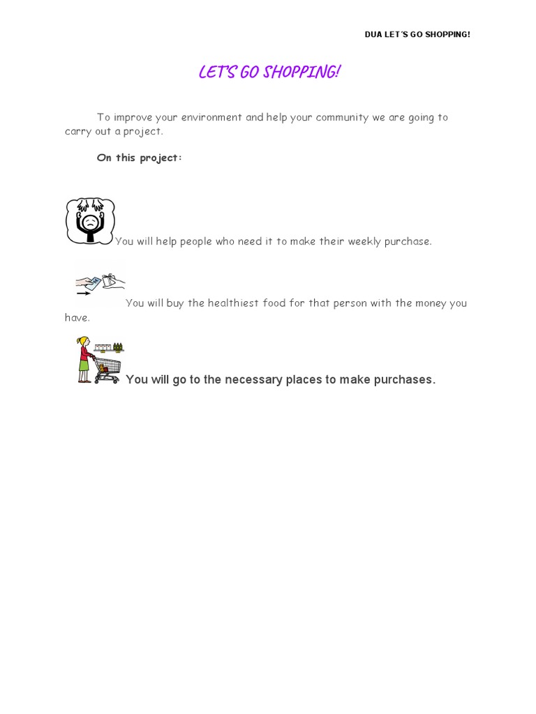 HW 1 Lets Go Shopping 1º ESO | PDF | Healthy Diet | Diet (Nutrition)
