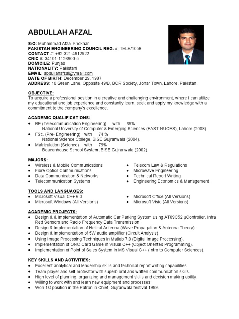 telecom engineer resume templates