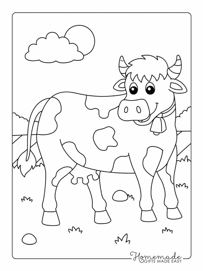 Animal Coloring Pages Cow | PDF