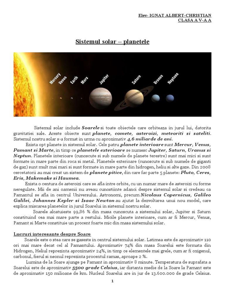 Sistemul Solar | PDF