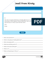 Entry Level 1 Reading Comprehension Invitation Email Activity Sheet