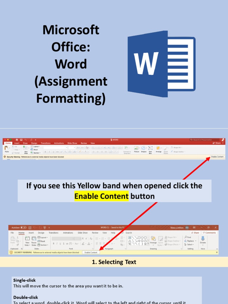 Assignment formatting instructions pdf cursor user interface