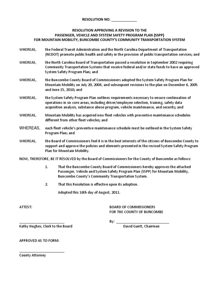 Resolution Revised Safety Plan 8 2011 | PDF | Business | Finance ...