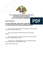 La Aplicación Del CRM, Erp y SCM para Mejorar La Ejecucion de Procesos Empresariales