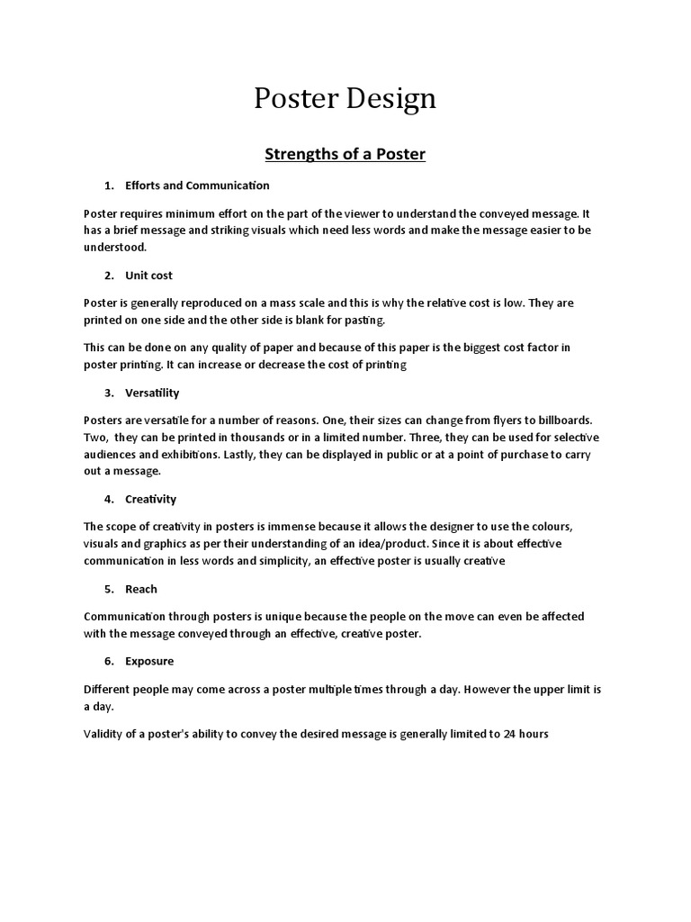 Effective Poster Design Principles | PDF | Poster | Communication