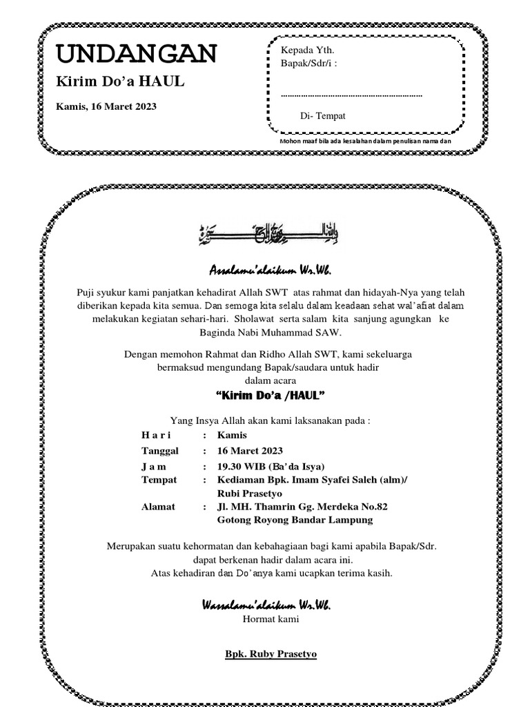 Undangan HAUL PDF