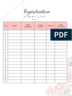 Guest registration sign-in sheet template