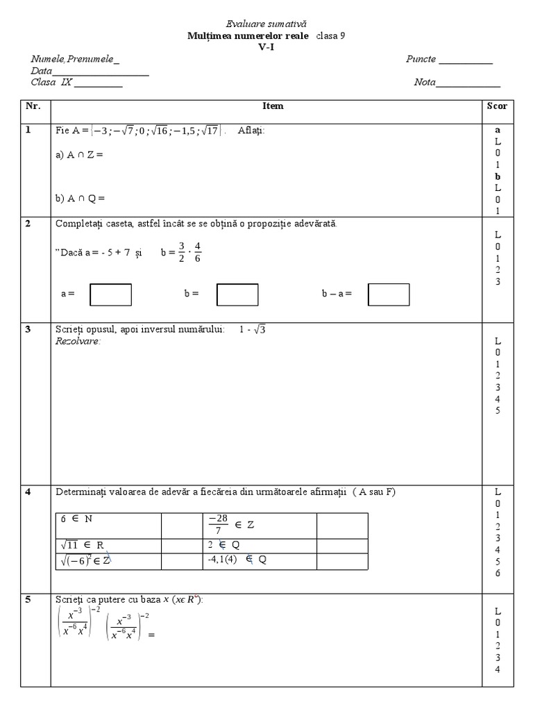 cl.9 Mul'imea Num Reale Algebra 28 P PDF