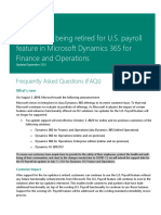 US Payroll Feature Tax Updates Retirement in F&O - FAQ - 2020 Update