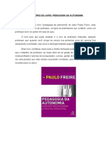 Pedagogia da Autonomia: Relatório sobre o livro de Paulo Freire