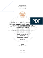 Alexitimia Y Apego Adulto EN LAS Relaciones Interpersonales DE Adultos Emergentes DE Lima Metropolitana