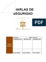 Charlas de Seguridad: Codigo: Sso-D-01 Elaborado Por: Revisado Por: Aprobado Por