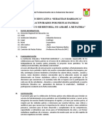 Institución Educativa "Sebastian Barranca" Plan de Actividades Por Fiestas Patrias "Si No Conozco Mi Historia, No Amaré A Mi Patria"