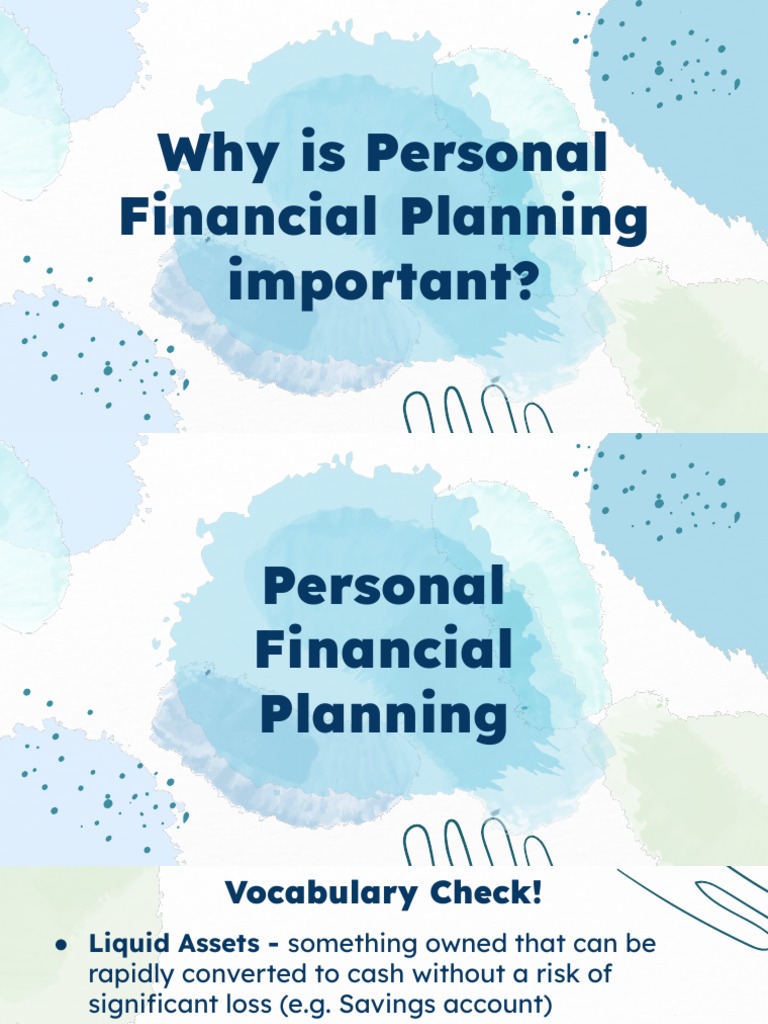 01 Personal Financial Planning PDF Credit Finance & Money Management