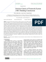 Evaluating The Selection Criteria of Formwork System (FS) For RCC Building Construction