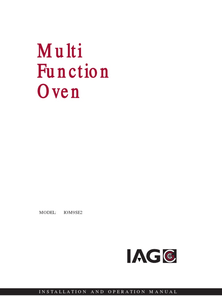 Oven Manual IOM9 SE2 PDF Ac Power Plugs And Sockets Grilling