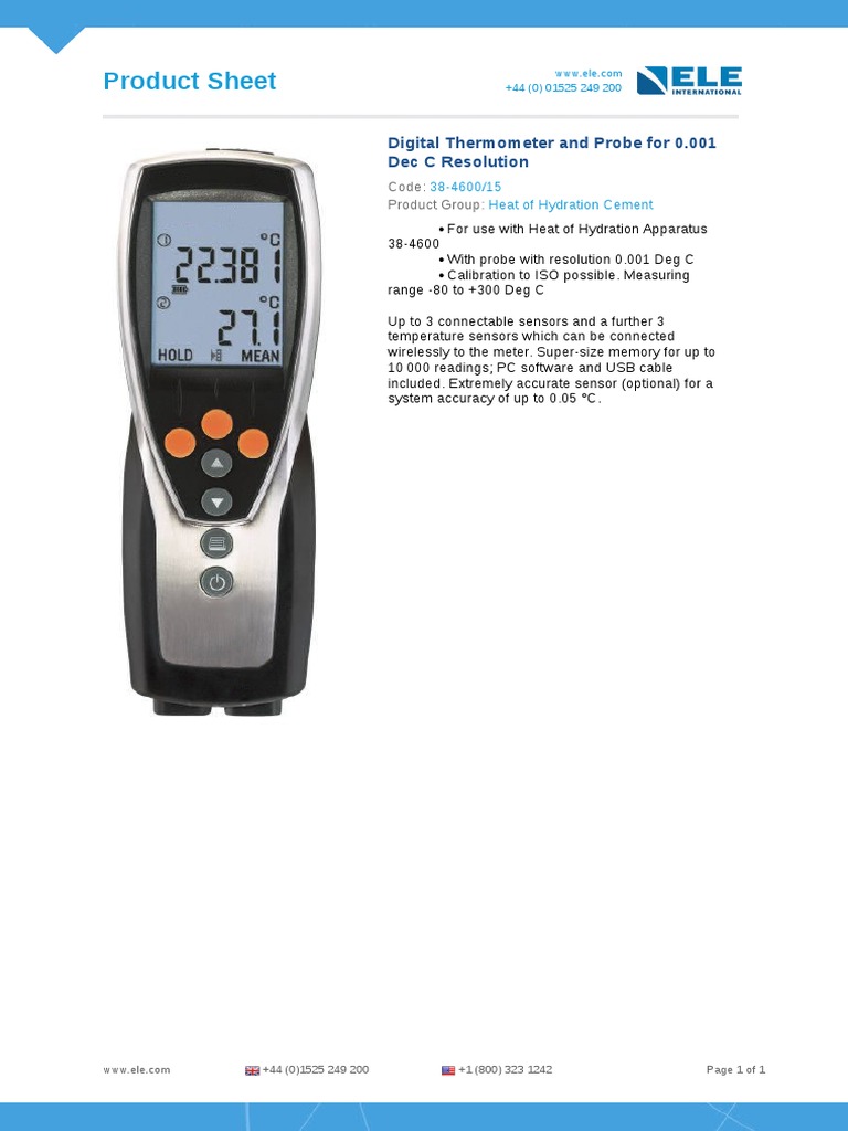Digital Thermometer and Probe For 0.001 Dec C Resolution | PDF