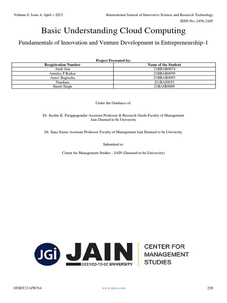 Basic understanding cloud computing pdf cloud computing computer