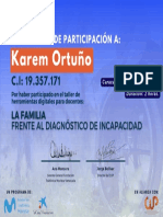 Karem Ortuño: Certificado de Participación A