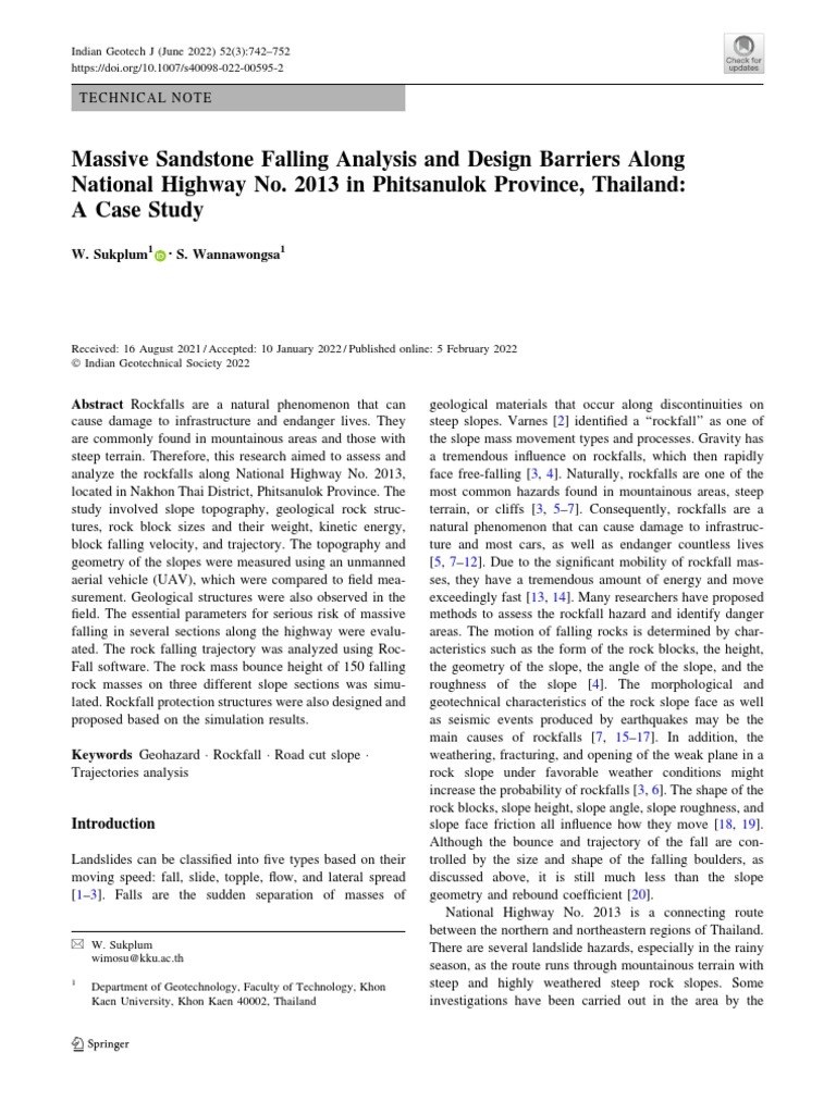 Massive Sandstone Falling Analysis and Design Barriers | PDF | Kinetic ...
