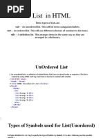 List in HTML