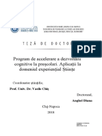 Program de Accelerare A Dezvoltării Cognitive La Preșcolari. Aplicații La Domeniul Experiențial Științe