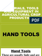Materials, Tools and Equipment in Agricultural Crop