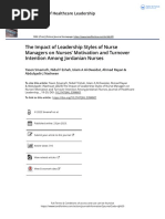 The Impact of Leadership Styles of Nurse Managers On Nurses' Motivation and Turnover Intention Among Jordanian Nurses