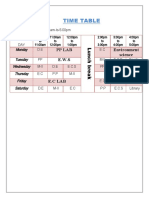 Time Table: PP Lab Environment Science E.W.S PP Lab E.C.S Lab E.C Lab